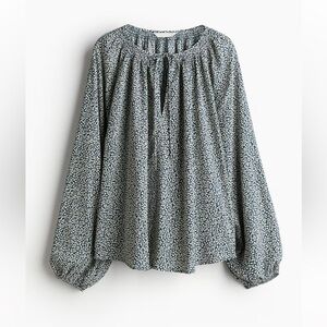 HM Dark Turquoise Floral Crepe Blouse